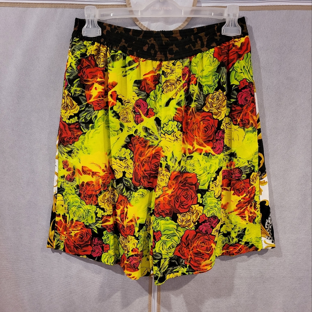 VERSACE Two Face Floral & Baroque Print Shorts